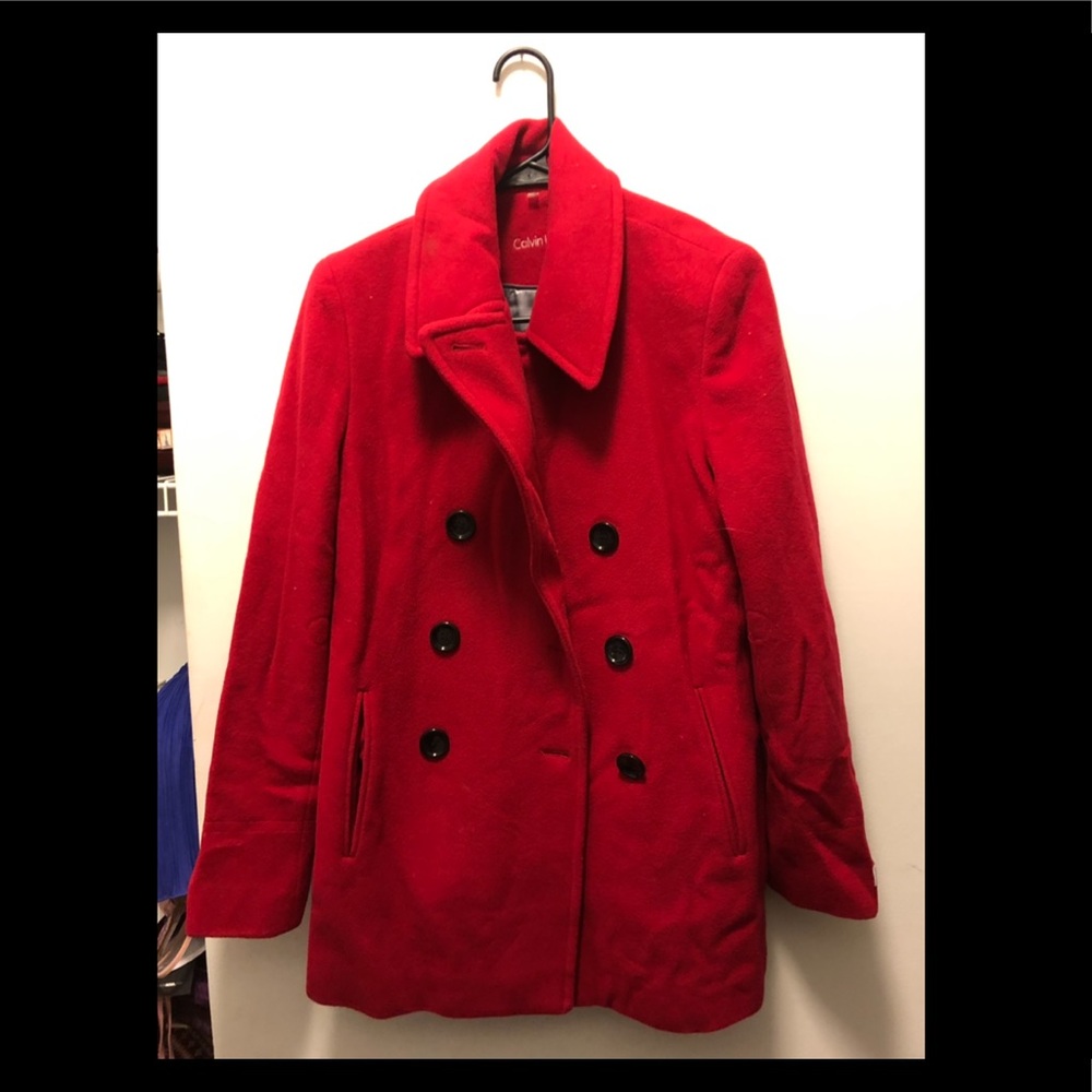 Red Calvin Klein Winter Coat